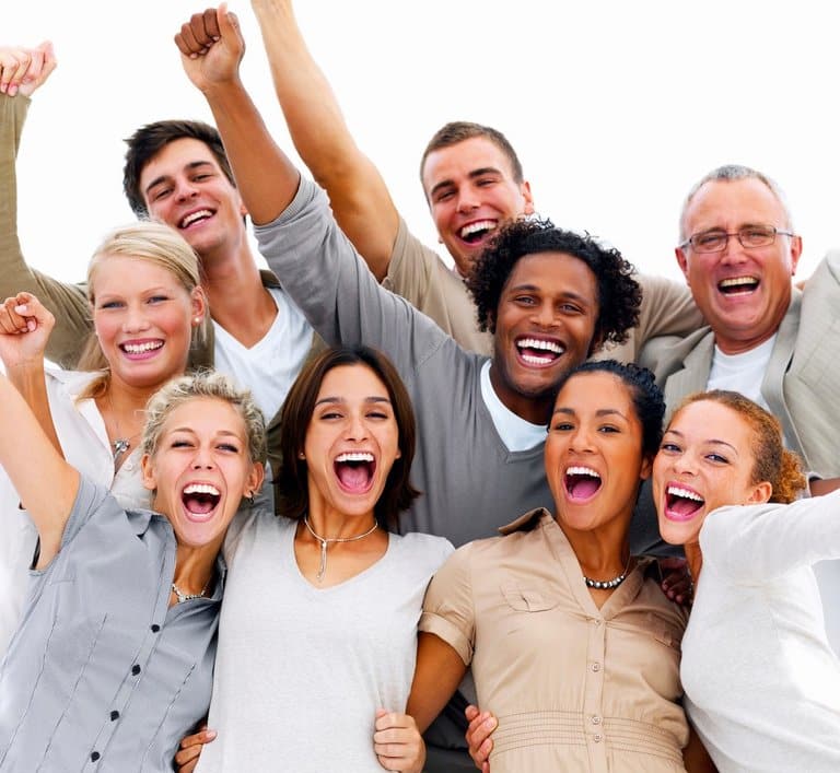 A group of people posing together for a picture