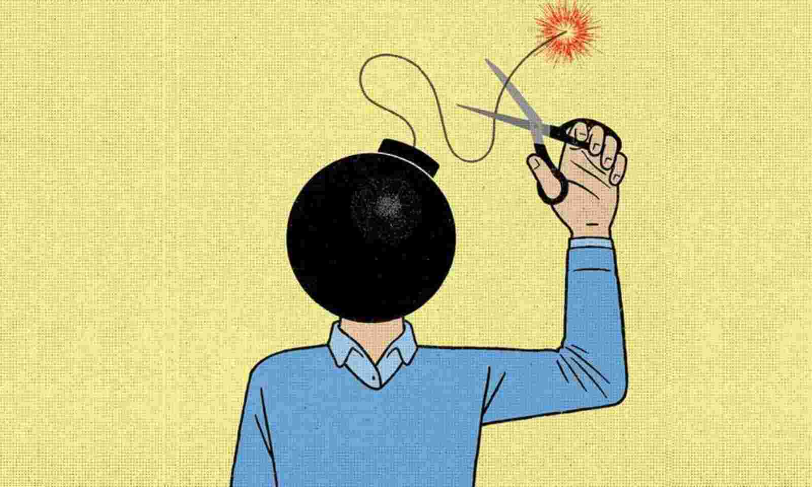 An illustration and artwork describing anger management