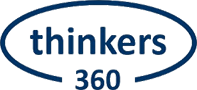 A green and blue sign that says thinkers 3 6 0.