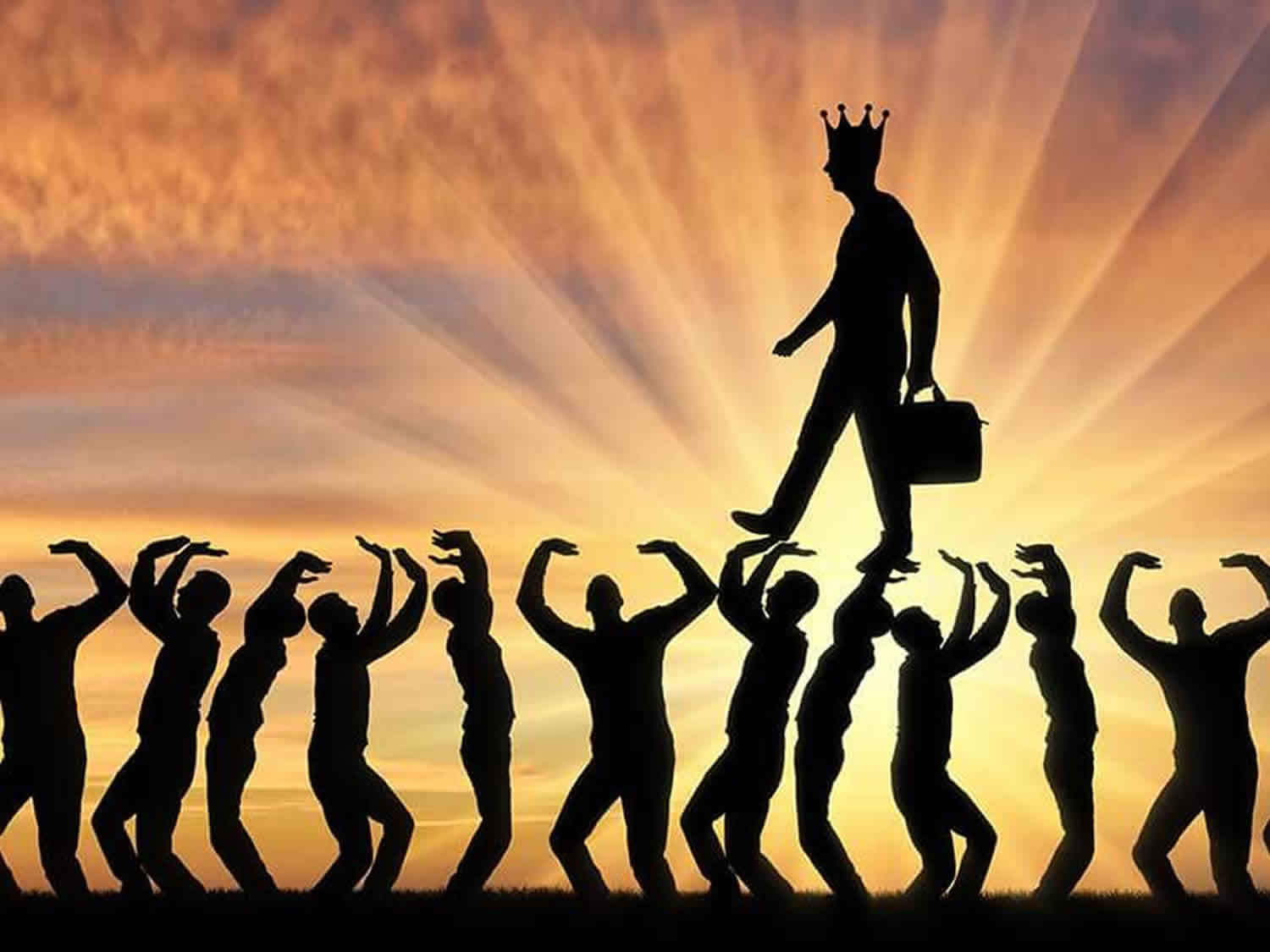 A silhouette artwork and illustration of a walking man with crown