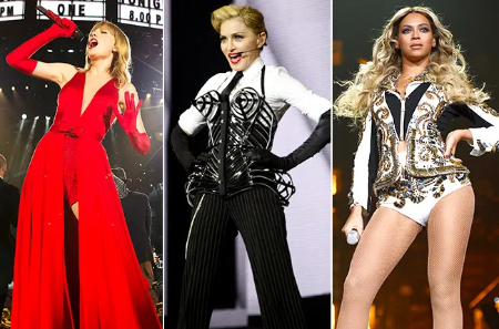 Images of famous pop singers, including Taylor Swift and Beyoncé